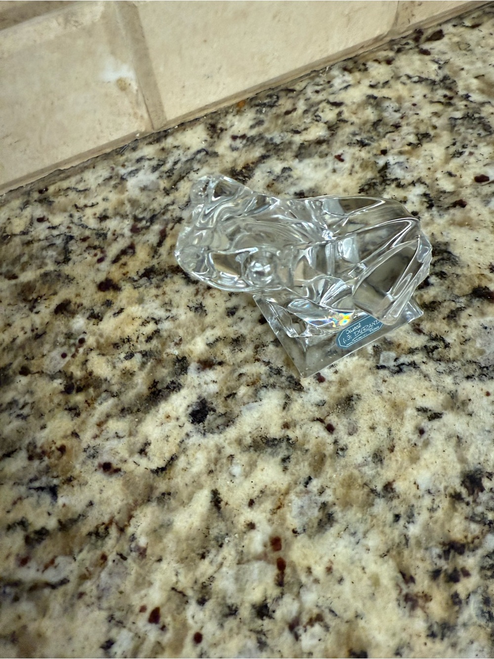 Crystal frog Accent  Decorative Crystal-Style Tablepiece